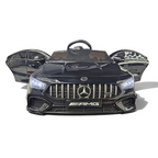 Voiture électrique enfant Petit Pilote Mercedes CLA 45 noire métallisée avec phares LED et portes ouvrantes