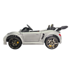 Voiture électrique enfant Petit Pilote Porsche RUF 24V argent métallisé, 2 places avec pneus caoutchouc et siège cuir