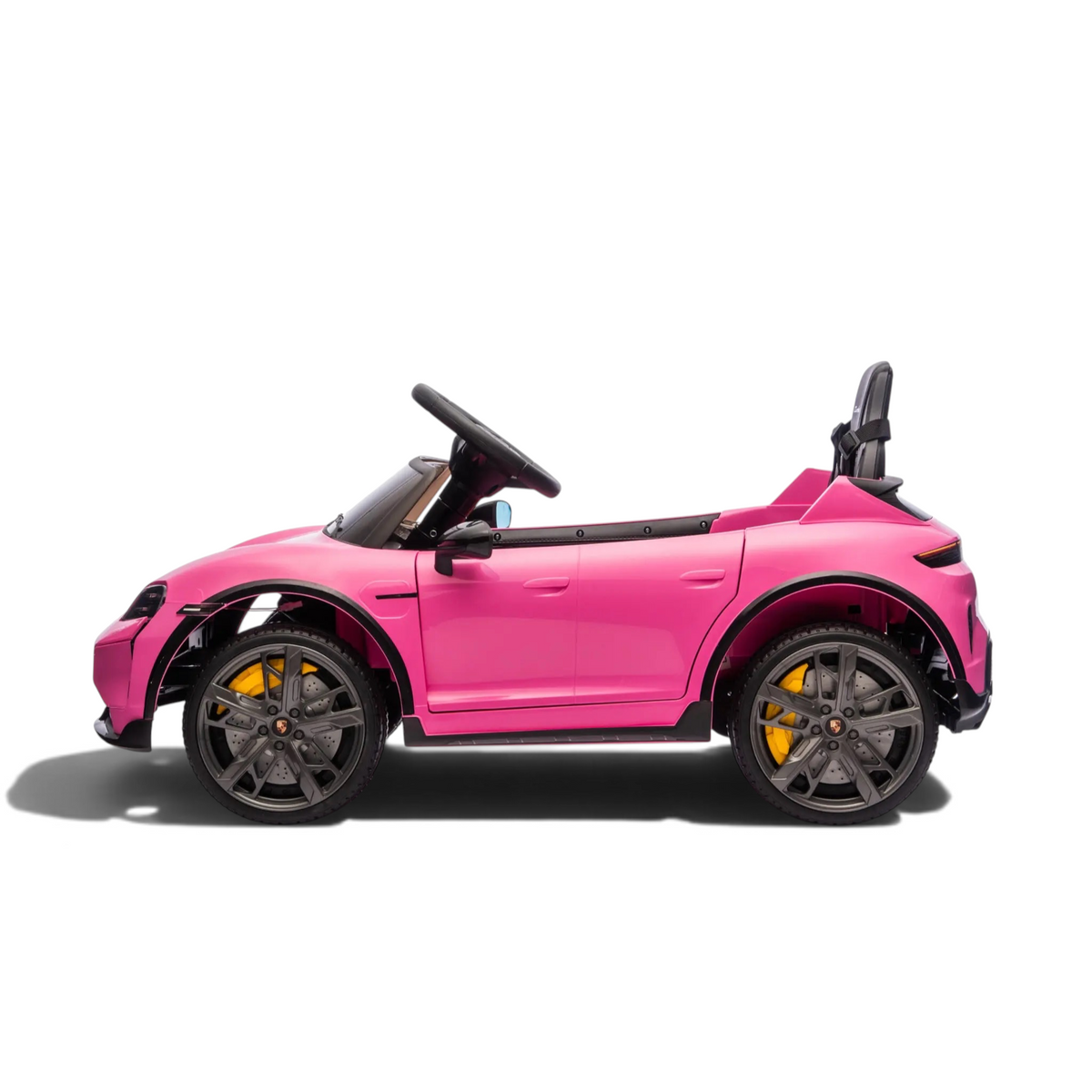Voiture électrique enfant Petit Pilote Porsche Taycan rose 12V avec sièges en cuir et design sous licence officielle