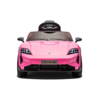 Voiture électrique pour enfant Petit Pilote Porsche Taycan rose avec phares LED et design sous licence officielle