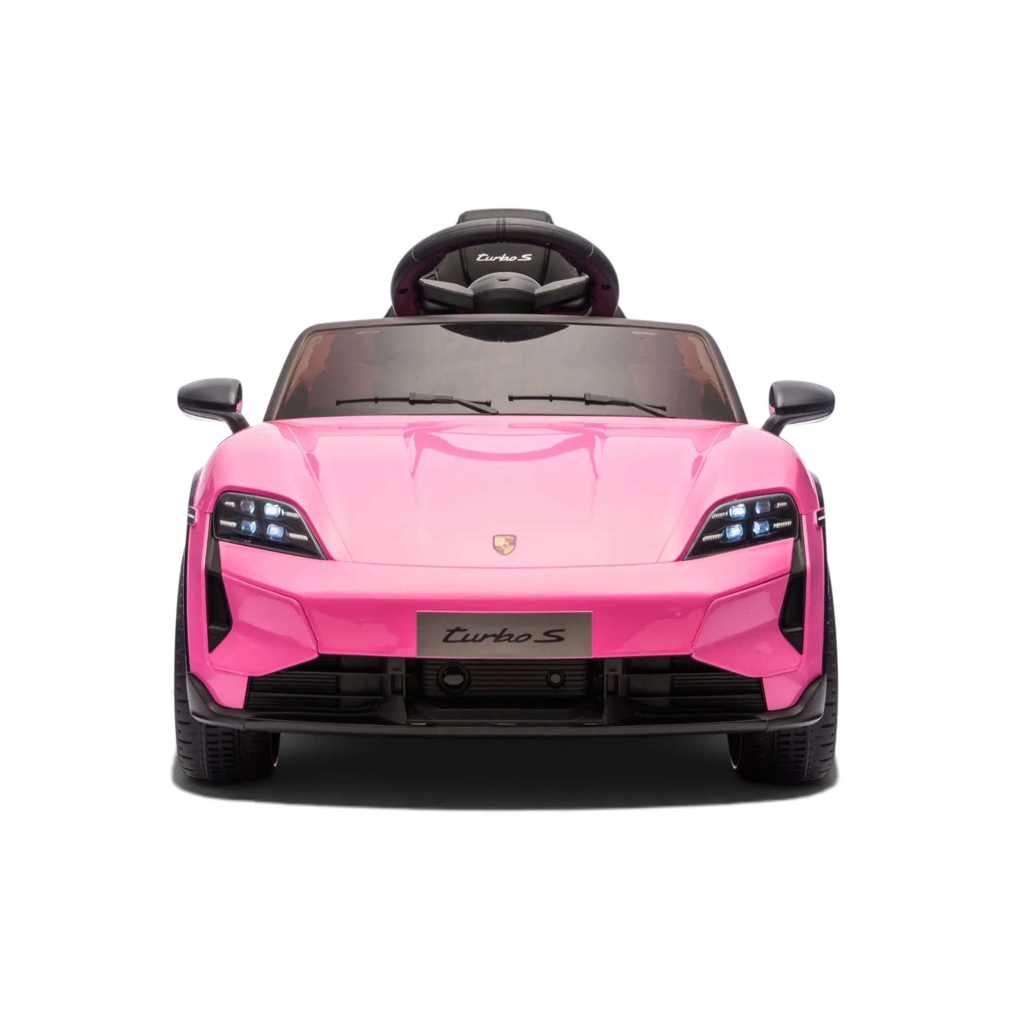 Voiture électrique pour enfant Petit Pilote Porsche Taycan rose avec phares LED et design sous licence officielle