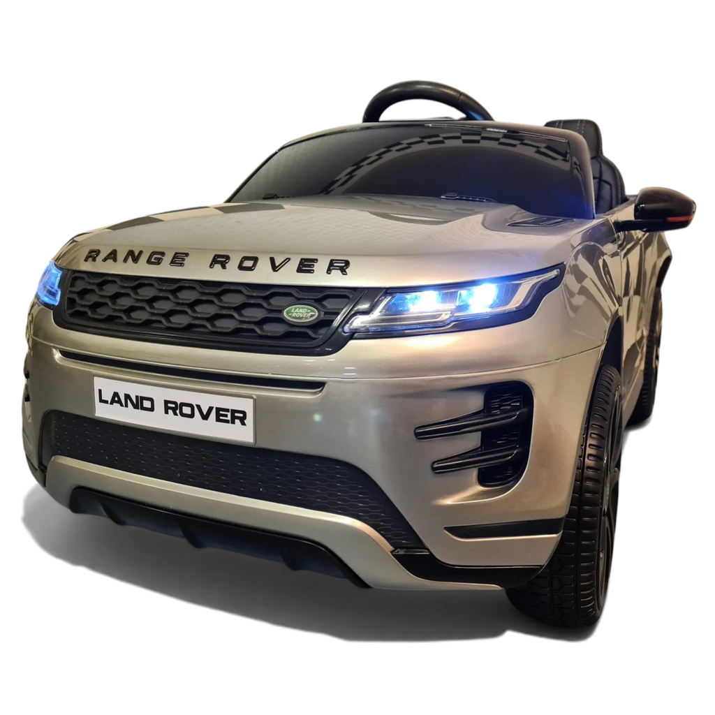 Voiture électrique enfant Petit Pilote Range Rover Evoque gris métallisé avec phares LED fonctionnels